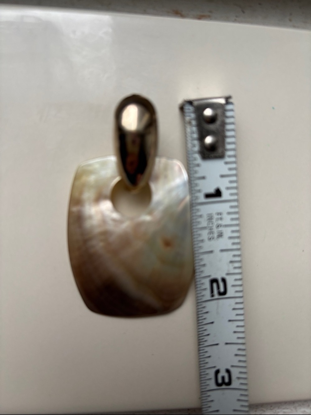 🟦NWT MOP Iridescent Drop Gold Earrings, Rectangular Shape & Handcrafted - Picture 10 of 11